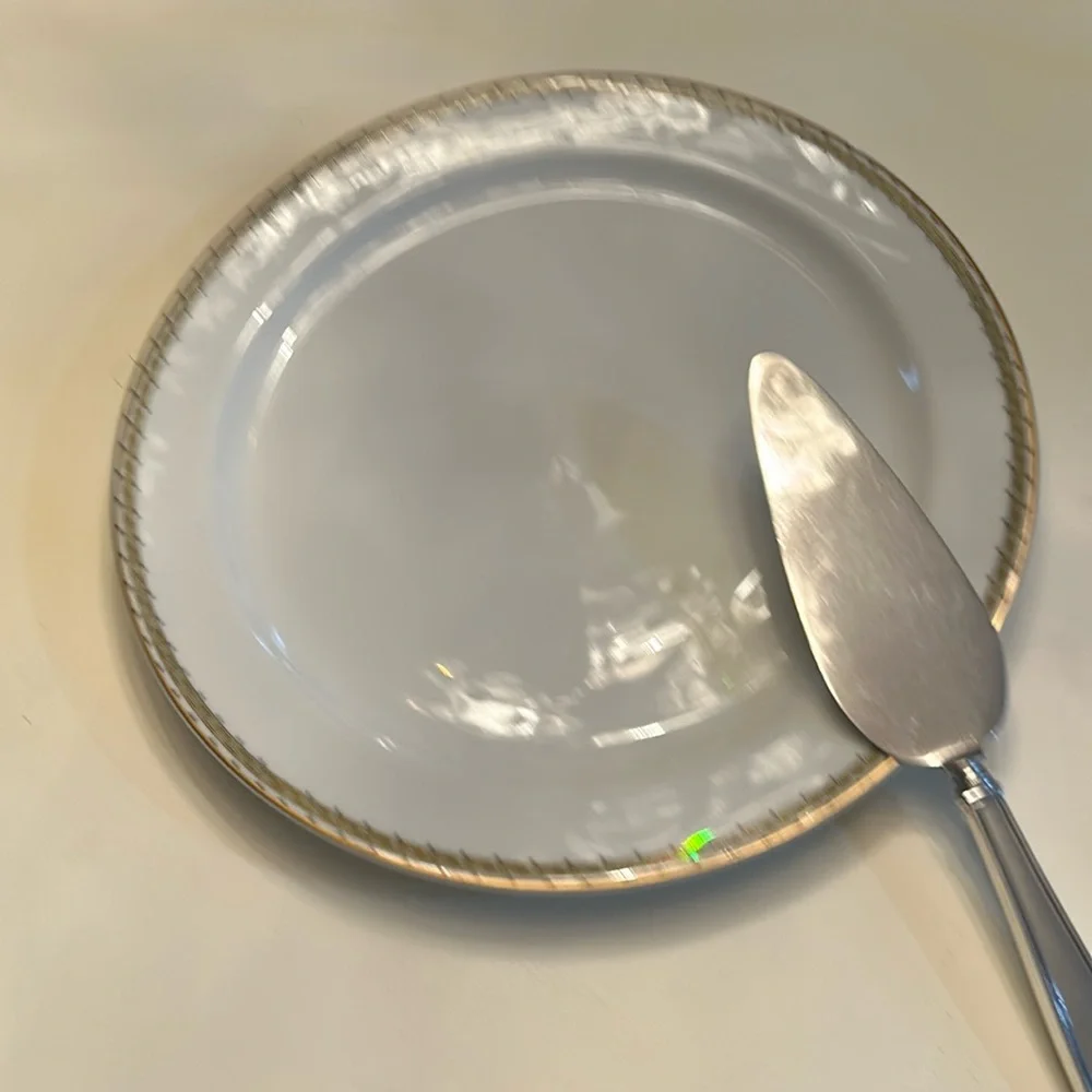 Antique Haviland Limoges Serving Platter with Sterling Silver Serving Piece